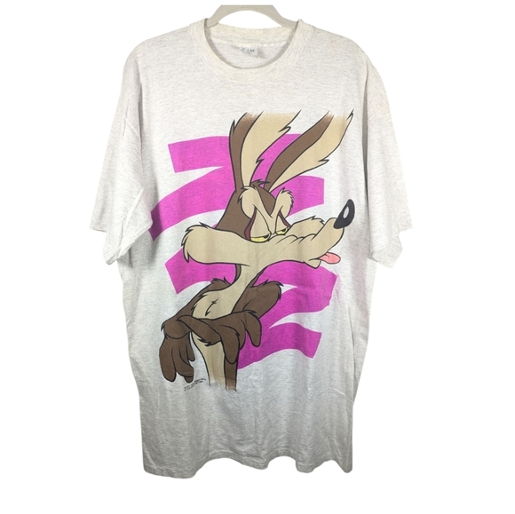 Vintage College Wear 1993 Warner Bros Looney Tunes Wile E Coyote sleep shirt OS - Picture 1 of 6